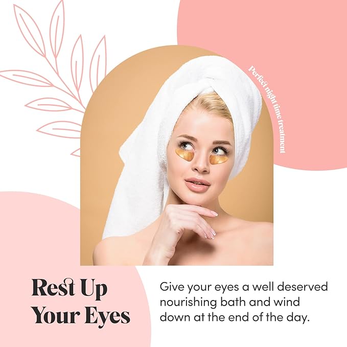 24K Gold Collagen Under Eye Mask - Bright Eyes Anti Aging Treatment