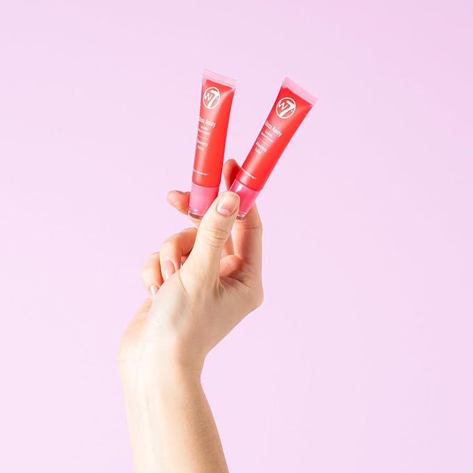 W7 Gloss Away Lip Balm - 2 Piece Set - Nourishing Lip Balm Formula With Shea Butter - Strawberry