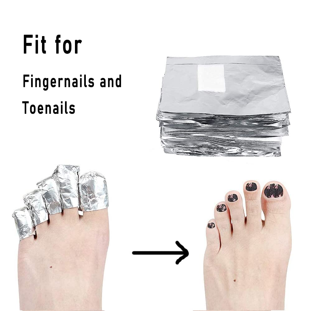 200Pcs Nail Polish Remover Gel Nail Foil Wraps Aluminium Soak Off Foils Cotton Pads Gel Nail Polish Wraps Removal Tool Finger Nail Polish Remover with Lint-Free Lager Cotton Pad