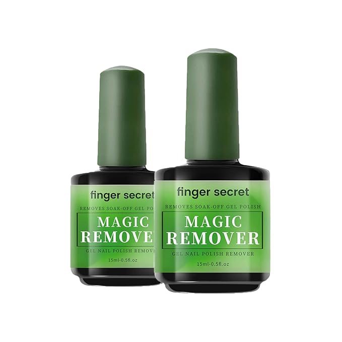 Gel Nail Polish Remover (2pcs)-Professional Gel Nail Polish Remover for Nails, Quickly Remove Nail Polish in 2-5 Minutes, Magic Soak Off Gel Polish