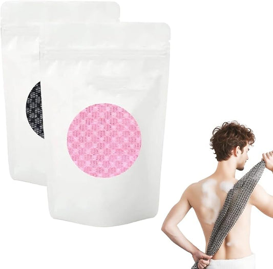 Exfoliating Shower Towel, 2026 Upgraded Exfoliating Washcloth, Body Back Scrubber for Shower, Long Scrub Towel for Women Men Full Body Exfoliator (2 Pcs)
