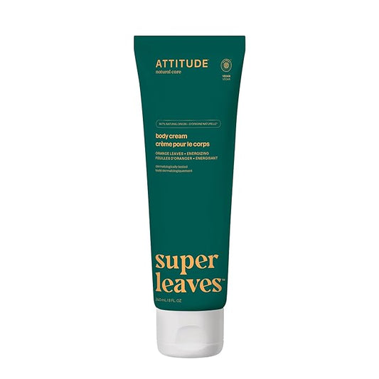 ATTITUDE Body Cream, EWG Verified Moisturizer, Vegan Moisturizing Products For Dry Skin, Dermatologically Tested, Orange Leaves, 8 Fl Oz