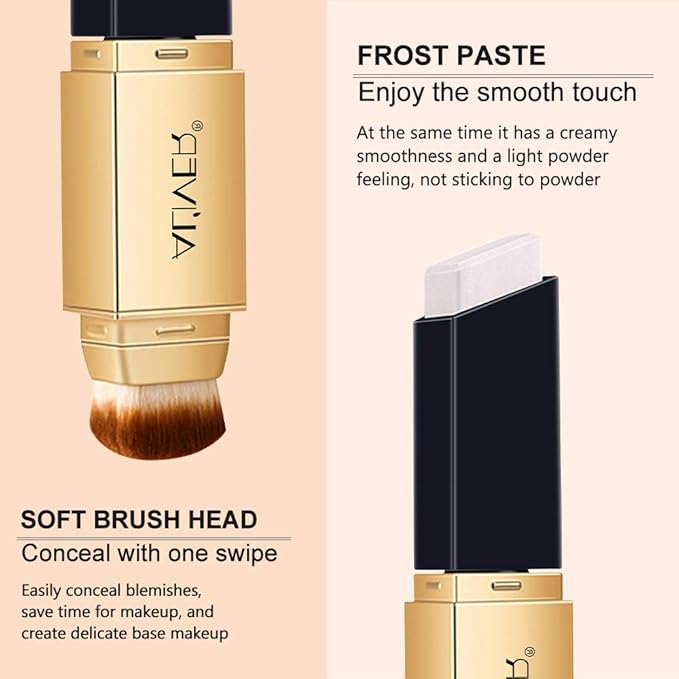 2 IN 1 Design Foundation & Brush, Face Makeup Foundation, Portable Makeup Concealers, Color Changing Foundation, Concealer Cover Concealer