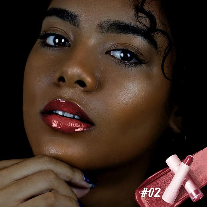 Tinted Lip Balm Chapstick with Color, Natural Semi - Gloss Finish, Hydrating/Coloring 2 in 1 Moisturizer Lip Stick for Girls & Women #02 Rose-In-Love