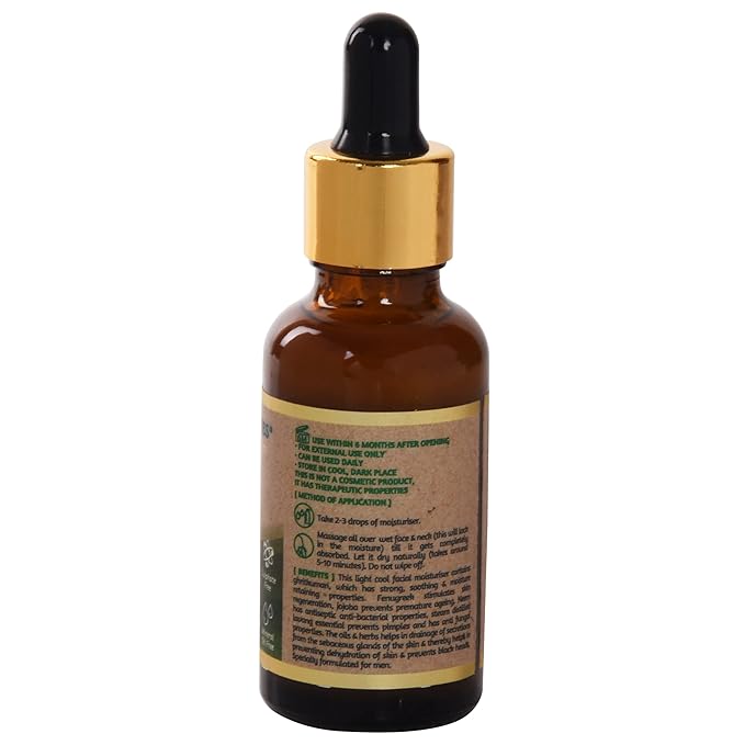 Roots & Herbs Ayurvedic Natural Treatment 100% Vegan No Paraben Lavang Rehydrating Skin Moisturizer Elixir for Men- 50 ML