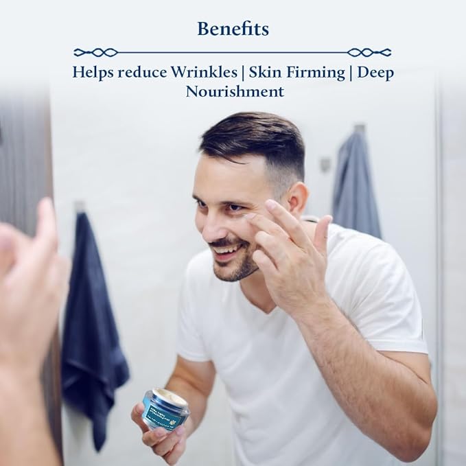 Blue Nectar Mens Face Moisturizer Cream with Plant Based Vitamin E & Vitamin C for Collagen | Daily Moisturizing, Day & Night Anti Aging & Wrinkle Cream for Men (14 Herbs, 1.7 Oz)