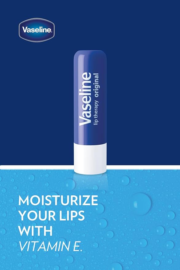 Vaseline Lip Therapy Care Original, Fast-Acting Nourishment, Ideal for Chapped, Dry, Cracked, or Damaged Lips, Lip Balm, 3-Pack of 2, 0.16 Oz Each, 6 Lip Balms