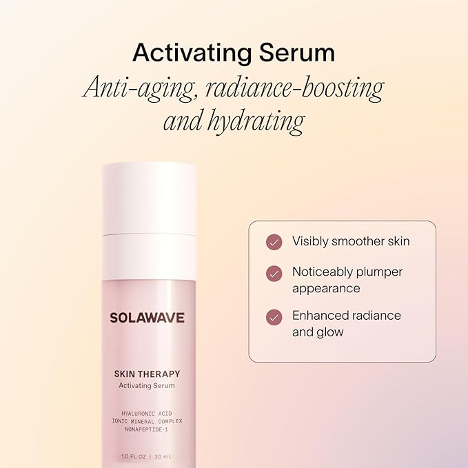 SolaWave Skin Therapy Activating Serum with 1 Refill | Enhance Red Light Therapy Wand Results | Hydrating Skincare for Microcurrent Galvanic Current