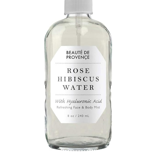 Rose Water Spray for Face & Body Refreshment with Moisturizing Hyaluronic Acid and Hibiscus water | Instant Hydration, Cooling, Calming & Conditioning (8 FL OZ)