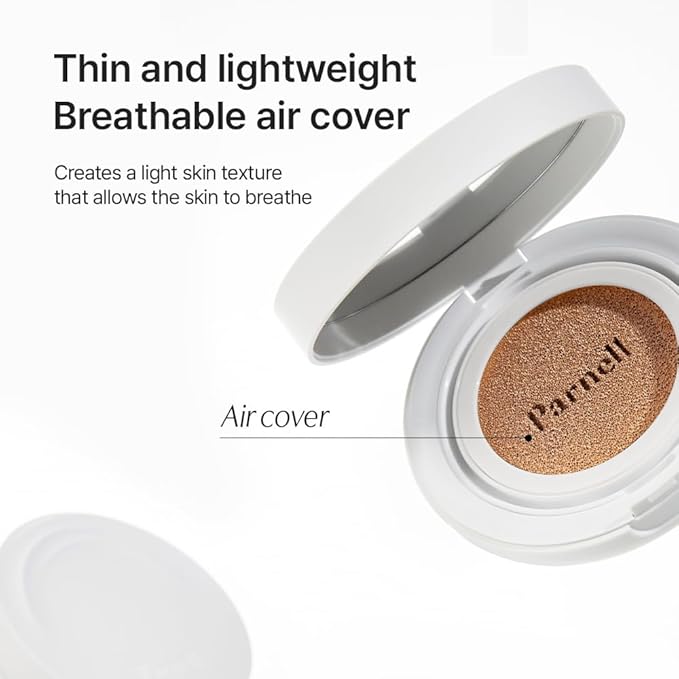 Parnell Cicamanu Serum Cushion - Moisturizing Foundation for Soothing, Coverage, Glass Skin and Lightweight for Sensitive and Dry Skin Pearl Skin (0.52 Fl Oz) (29C)