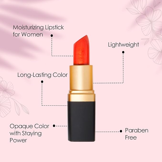 Vera Moore Creme Lipstick, Long Lasting, Lightweight, Moisturizing Opaque Color with Staying Power, Fragrance, and Paraben Free Cosmetics Soft Lipstick (Naughty)