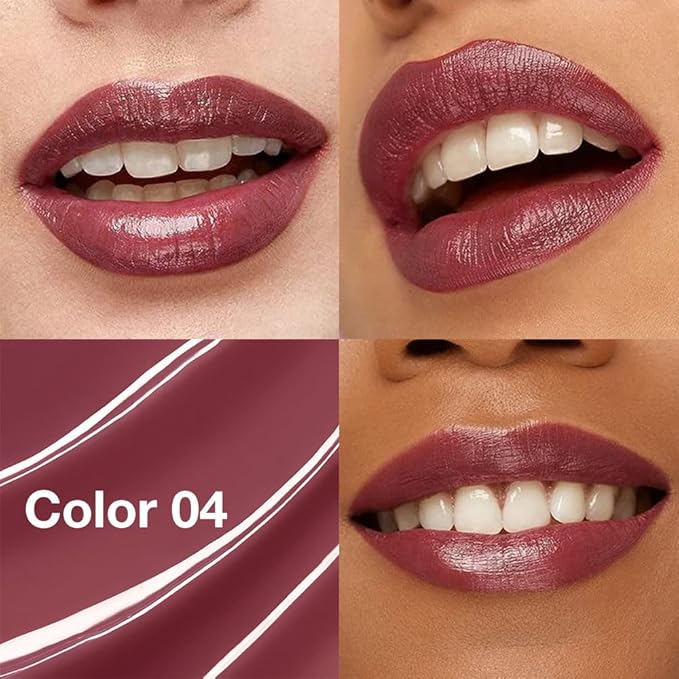 Deep Plum Tinted Lip Balm, Hydrating Sheer Soft Matte Finish Lipstick for Women, Creamy Natural Color Lip Tint Balm Lightweight And Non-greasy Lip Glow Long Lasting Waterproof for Dry Lips 04#