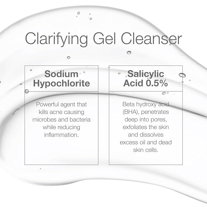 CLn® Acne Cleanser-Facial Cleanser with 0.5% Salicylic Acid to Eliminate Blackheads & Breakouts, Oil-Free & Fragrance-Free, 3.4 fl. oz.