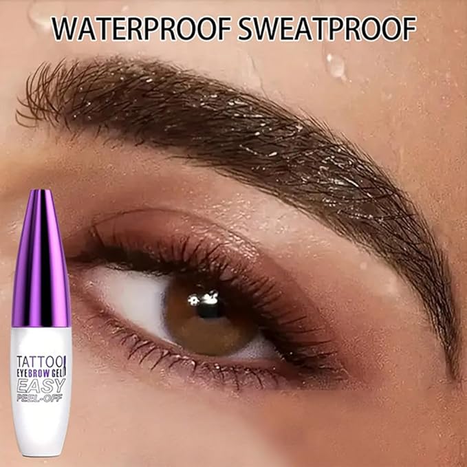 Peel Off Tattoo Brow Tint Gel - 2pcs Light Brown Eyebrow Kit, Waterproof, Transfer-Proof & Sweatproof, Quick Peel Formula for Natural Fuller Brows, Mother’s Day Gifts for Women All Skin Types