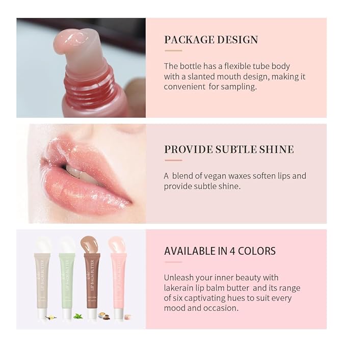 Summer Butter Lip Balm, Moisturizing Hydrating Natural Lip Care, Rich in Nutrients for Soft Smooth Lips (4Colors)