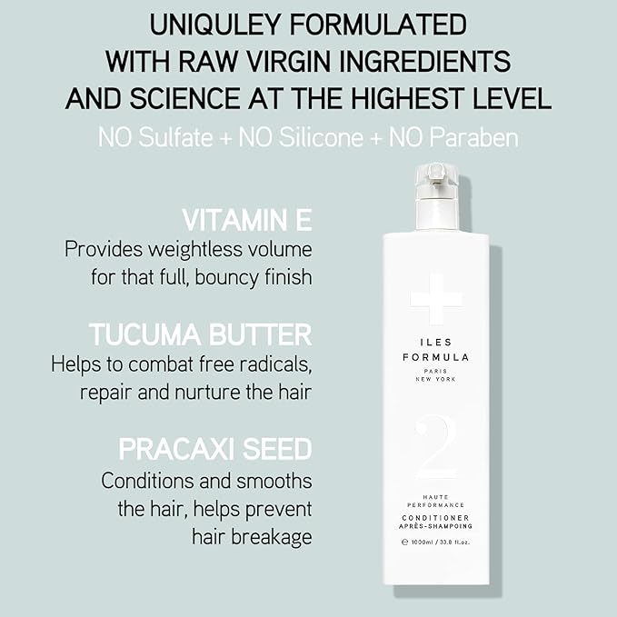 ILES FORMULA Conditioner for Dry, Damaged, Color Treated Hair – Deeply Moisturizing & Hydrating Hair Repair, Anti-Frizz, Silicone & Sulfate Free Professional Conditioner for Women, Salon Grade (1L)