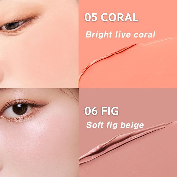 BBIA Ready To Wear Downy Cheek Cream Blush 8 Color - Creamy Blendable & Buildable Blush Dewy Texture & Matte Finish High Pigment Longlasting Lightweight Natural Face Makeup, 0.12oz (05 DOWNY CORAL)