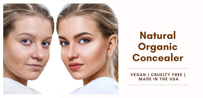 Mom's Secret 100% Natural Concealer, Organic, Vegan, Gluten Free, Cruelty Free, Made in the USA, 0.11 oz. (Erase 02)