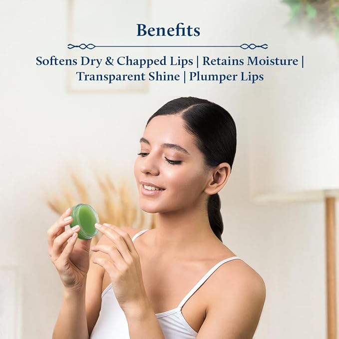 Blue Nectar Shubhr Green Apple Lip Balm & Gloss with Ghee & Natural Vitamin C for dry chapped lips with intense moisturization |100% Ayurvedic | Paraben & Sulphate Free| (0.5 oz,10 Herbs)