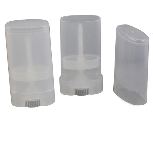 15ml Empty Oval Lip Balm Tubes Deodorant Containers Lip Balm Tubes Lip Gloss Container Holder With Caps Clear/White Pack of 6pcs (Transparent)