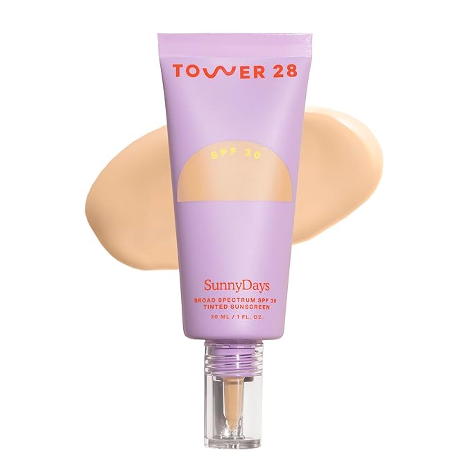 Tower 28 Beauty SunnyDays SPF 30 Tinted Mineral Sunscreen - For Sensitive Skin - 2-in-1 Facial Broad Spectrum UVA/UVB Protection + Foundation - Shade 15 MELROSE, 1 Fl Oz