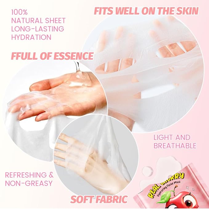 Kaely 40 Pack Bulk Face Masks for Kids, Kids Face Mask Spa Day Kit Supplies, Spa Party Favors for Teens Girls Women, Sheet Facial Mask Skincare Gifts Set, Moisturize Soothe for All Skin Types, 01