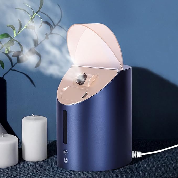 Facial Steamer DENFANY Nano Steamer Ionic Hot & Cool Mist Home SPA | 8 Steam Modes | Aromatherapy Basket | Digital LCD Screen | Extraction Set