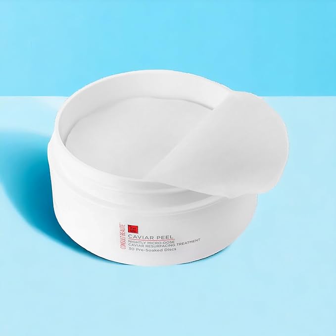 Consult Beaute CAVIAR PEEL Micro-Dose Exfoliating Detox Pads, Skin Resurfacing Treatment with Phytic Acid, Salicylic Acid for Radiance, Facial Polishes for Pores, Blemishes, Fine Lines - 30 Count