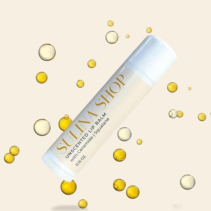 Unscented Lip Balm Hydrating for Dry Lips - Lip Moisturizer with Castor Oil and Beeswax, Chapped Lip Repair, Restores Smoothness, Barrier Protection, Fragrance-Free and Gentle