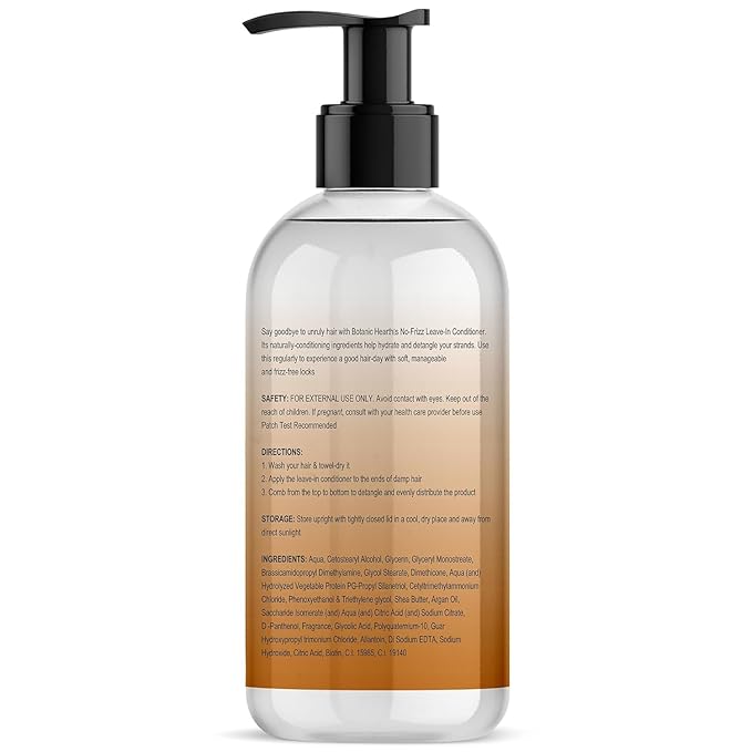 Botanic Hearth Leave In Conditioner For Curly, Frizzy, Dry, Damaged Hair | Detangling Conditioner With Shea Butter, Argan Oil & Allantoin | Smooth Flyaways & Add Shine | For All Hair Types | 8 Oz