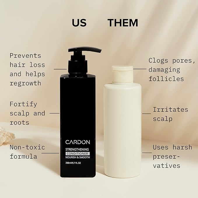 Hair Growth Conditioner for Men by CARDON, Prevent Thinning Hair and Hair Loss with Niacinamide & Vitamin B5 for healthy scalp, Korean Skin care, Deep Conditioner for dry damaged hair, (1 Bottle)