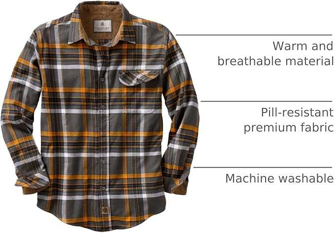 Legendary Whitetails Men's Flannel Shirt Long Sleeve Button Down 100% Cotton
