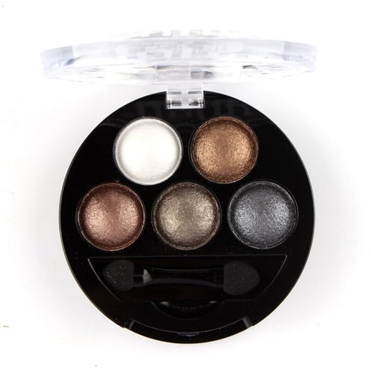 Mallofusa 5 Colors Eye Shadow Palette Powder Glitter Metallic Shimmer Makeup Palette Charming Highlight Look (Nature) 4.7oz