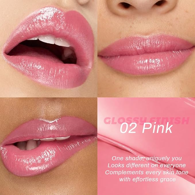Kaely 2Pcs Honey Glossy Lipstick for Women, Dusty Pink & Pink Moisturizing Shine Lipstick for Dry Lips, Hydrating Nourishing Tinted Lip Balm, Sheer Lightweight Lip Gloss Stain Makeup, Vegan, 01+02
