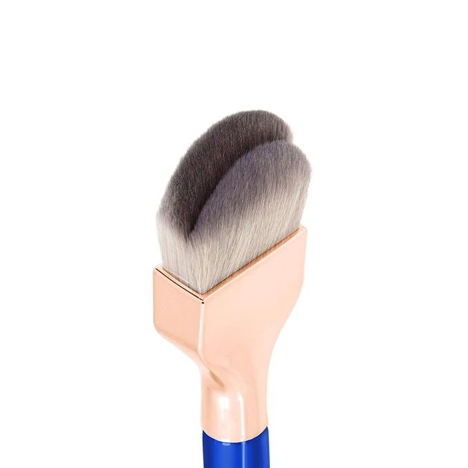 Bdellium Tools Professional Makeup Brush - Golden Triangle 971 Large Slanted Double Dome Blender - With All Vegan and Soft Synthetic Fibers, For Foundation Application & Blending (Blue, 1pc)