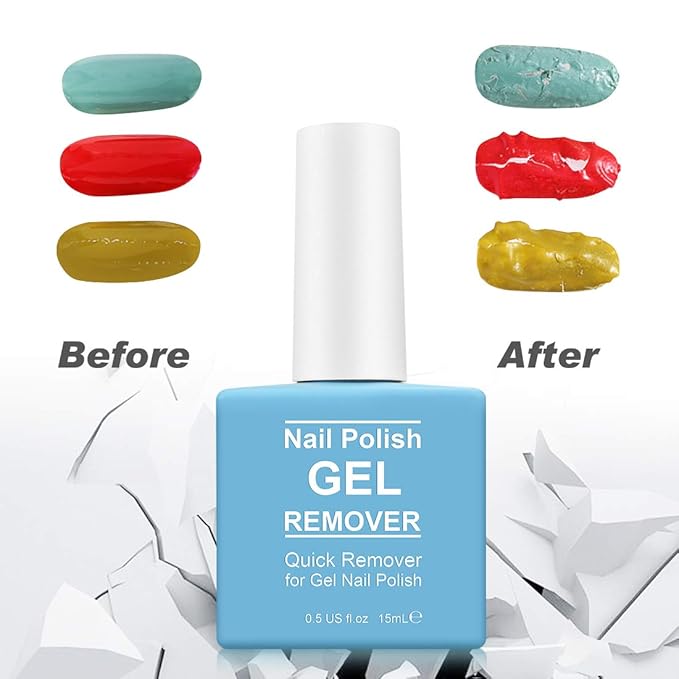 Gel Nail Polish Remover(15ml),Professional Gel Polish Remover for Nails,Quick & Easy Polish Remover In 2-5 Minutes,No Need for Foil, Soaking or Wrapping