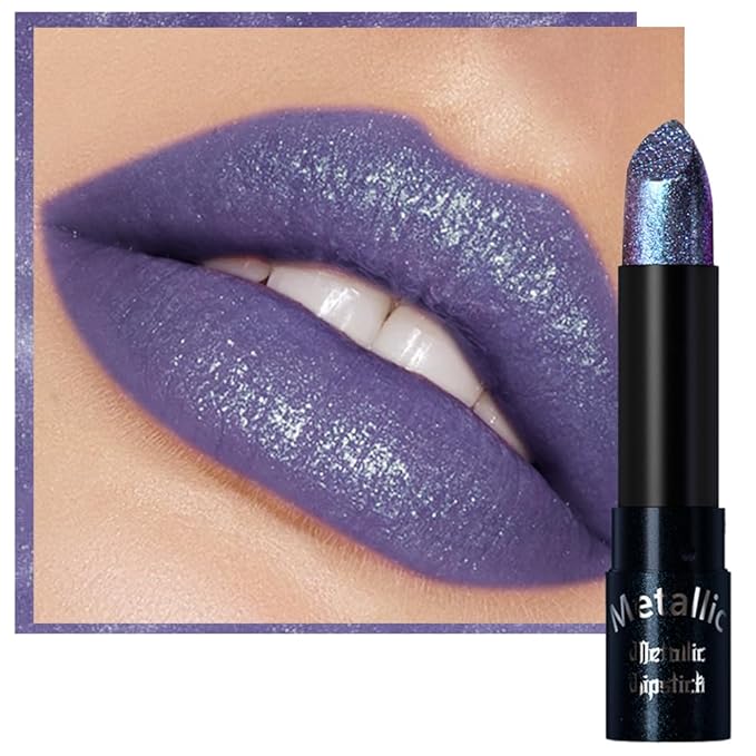 Kaely Glitter Metallic Lipstick, Shimmer Metallic Lipsticks for Women, High Pigmented Lip Color Long Lasting Waterproof Smudge Proof 24 Hour, Halloween Makeup, Vegan & Cruelty-Free, 14