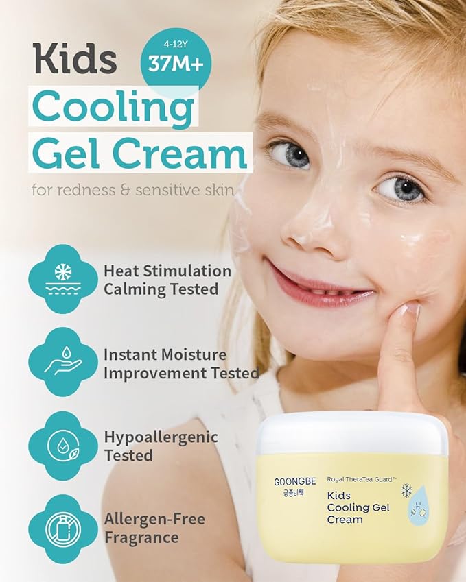 Kids Sun Lotion SPF 40 & Cooling Gel Cream - Zinc Oxide Mineral Sunscreen & 3-Second Soothing Relief - Korean Skincare for Sensitive Skin - Vegan Hypoallergenic, 2.82oz & 3.38oz