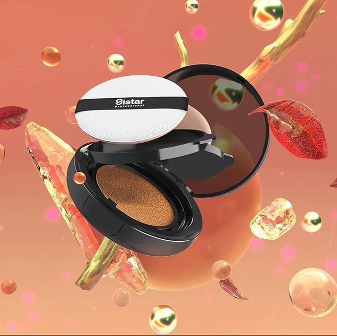 Sistar Skin Perfecting BB Cushion Full Coverage Long Lasting Natural Glow Foundation On The Go Case With Mirror (Mocha)