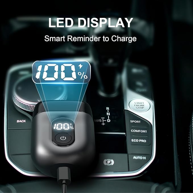 Electric Foil Shavers for Men: Mini Electric Razor with Big LED Display & 3 Floating Blades - IPX7 Waterproof Wet Dry Face Razor, USB Type C