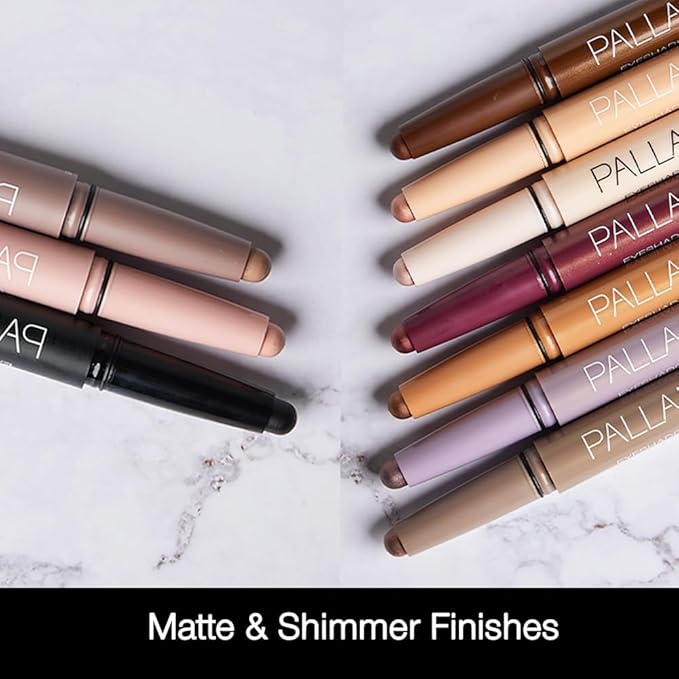 Palladio Waterproof Eyeshadow Stick with Blending Sponge, Long Lasting & Effortless Application, Smudge Free & Crease Proof Formula, Matte & Shimmer Shades, Buildable Eye Shadow (Matte Rose)