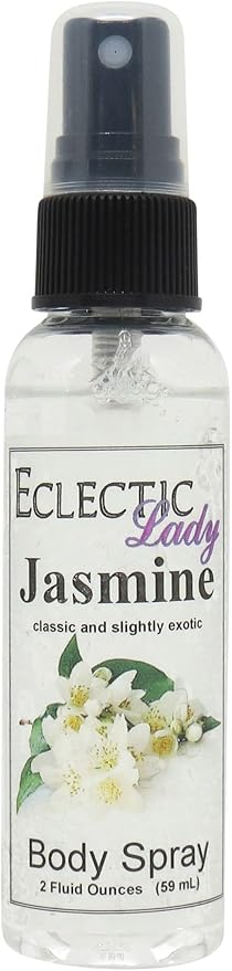 Eclectic Lady Jasmine Body Spray, 2 ounces, Body Mist for Women with Clean, Light & Gentle Fragrance, Cologne with Soft, Subtle Aroma For Daily Use