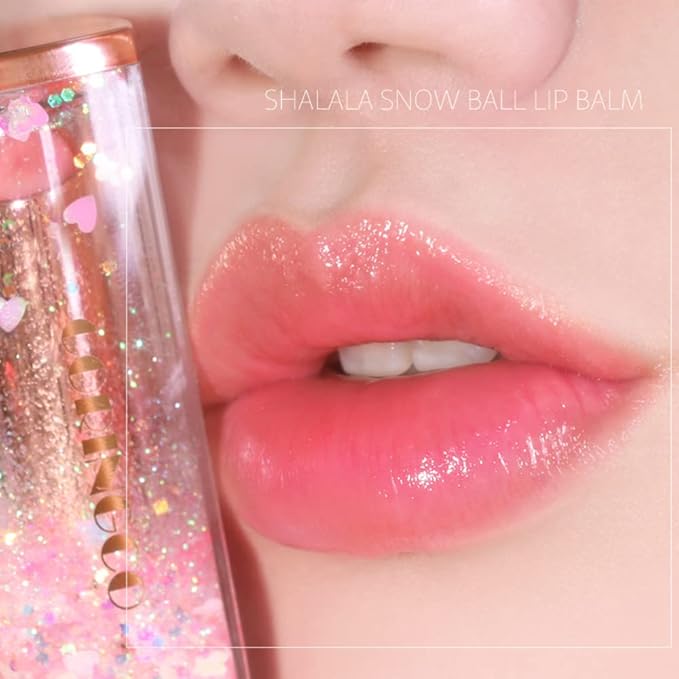 [SET] CORINGCO Sparkle Cute Color Changing Lip Balm｜ Colored Lip Cream Lip Gloss, Glitter Lip Care Lip Pack Birthday Gift Glitter Gift Sequin Shiny Spangle Lipbalm (#02 Fairy Forest)