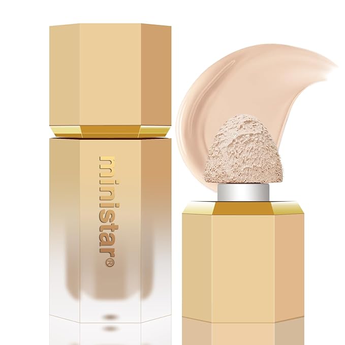 Liquid Concealer Makeup, Full Coverage Concealer, Cream Face Concealer with Cushion Applicator, Highly Pigmented, Natural-Looking, Hydrating, Waterproof Concealer (#06 Warm Love)