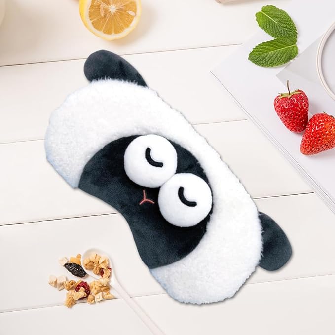 PERFECTSIGHT Sleep Eye Masks, Cute Plush Sleep Eye Cover Lightweight Adjustable Eyeshade Faux Fur Mask Cover for Women Men Sleep Travel Nap (Sheep)