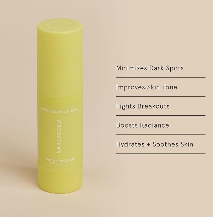 Barefaced Brightening Serum 1 Fl Oz Dark Spot Corrector with Kojic Acid, Arbutin, Azelaic Acid & Licorice, Anti-Aging, Hydrating, Fades Hyperpigmentation & Evens Skin Tone, Antioxidant-Powered Formula