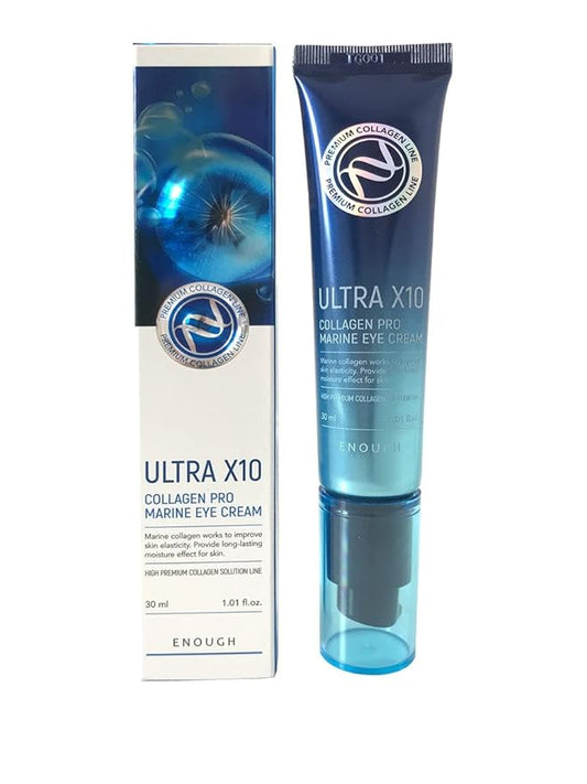 Enough Ultra X10 Collagen Pro Marine Eye Cream 1.01 fl oz (30ml) - Advanced Marine Collagen Care for Youthful Eyes
