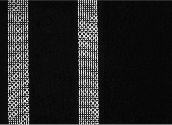 CASA COPENHAGEN Solitaire Towels, 4 Pieces Bath Towel Set- Black, 600 GSM Designed in Denmark Made of Soft Egyptian Cotton for Bathroom, Kitchen & Shower