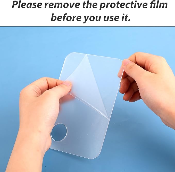 3 Pcs Acrylic Makeup Palette with 3Pcs Makeup Spatula, Makeup Palette Tray Apply for Foundation Eye Shadow Lipsticks Nail Art Professional Pigment Blending