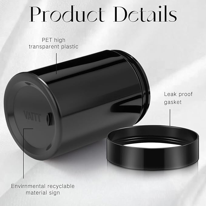 SATINIOR 24 Pieces Empty Clear Plastic Jars with Lids Round Storage Containers Wide Mouth for Beauty Product Cosmetic Cream Lotion Liquid Butter Craft and Food(Black,16 oz)